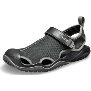 Crocs Swiftwater Mesh Deck sandalen voor heren, Zwart, 43/44 EU