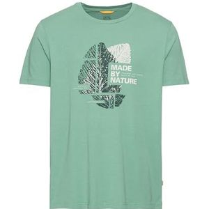 camel active Heren T-shirt met print van duurzaam biologisch katoen, lichtgroen, S