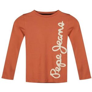Pepe Jeans Waldo L/S T-shirt voor jongens, Rood (licht terracotta bruin), 8 jaar