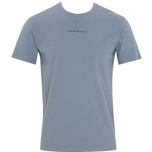 Heren Stretch Piquet T-shirt met ronde hals Grijs S getailleerde FIT, Grijs, S