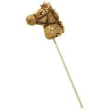 Pluche stokpaard bruin met geluid 110 cm - Speelgoed - Actief spelen - Paard/pony speelgoed