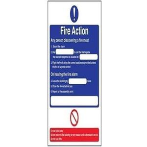 VSafety General Fire Action Telefoon Brandwaarschuwingsbord - 150mm x 200mm - 1mm Rigid Plastic