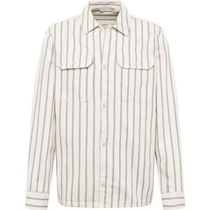 CASUAL FRIDAY Heren August Striped Overhemd hemd, 114201/Ecru, S