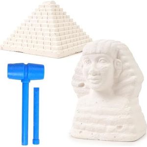 FLYPOP'S - Archeologie set in Egypte - Archeoloog Kit - 038913 - Wit - Gips - Graafpleister - Speelgoed voor kinderen - Wetenschappelijk - Educatief - Schatten - Speels - Explora - Vanaf 3 jaar