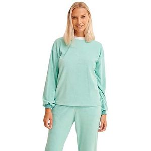 Badstof Sweatshirt, Turkoois, Medium