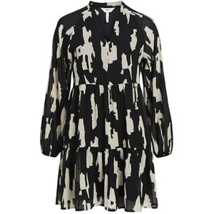 Object Mila Gia Smock Dress met lange mouwen, Zwart/Aop: sandshell Graphic, 36