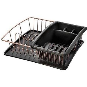 Metaltex Afdruiprek Aquatex 35 X 30 Cm Antraciet/koper 3-delig