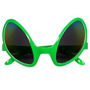 Boland - Party bril Alien, volwassenen, plastic, fun bril, zonder sterkte, zonnebril, scifi, buitenaards, foute party, themafeest, carnaval