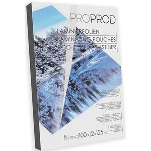 ProProd - Premium Lamineerhoes DIN A4, 2 x 125 micron (250mic), Glanzend,100 stuks/lamineerhoezen/Lamineersheet, (De verpakking kan variëren)