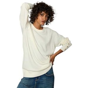 Kaporal, Damestrui, regular fit, lange mouwen, ronde hals, model Marka, kleur gebroken wit, maat S, Wit, S