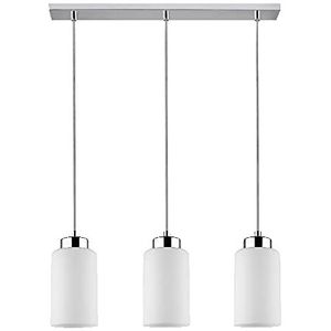 Homemania HOMBR_0012 Hanglamp, kroonluchter, plafondlamp, metaal, glas, grijs/wit, 52 x 9,5 x 110 cm