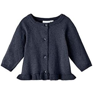 NAME IT Nbfrasille Ls Knit Card Gebreid vest voor babymeisjes, Dark Sapphire, 62 cm