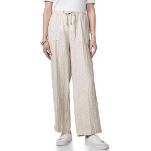 Street One Studio Dames Linnen broek met rechte pijpen in Beige, in size: 32