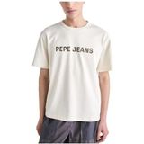 Pepe Jeans - PM509625 Sutton - T-shirt - Wit - Katoen - Korte Mouwen