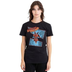 mandarin creative ltd Spider-Man Spidey Senses tintelend dames T-shirt, zwart, klein, Zwart, S