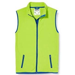 Playshoes Uniseks fleece vest voor kinderen, kleurrijk afgezet vest, Groen 29, 98 cm