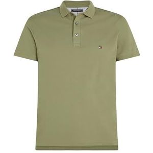 Tommy Hilfiger Heren 1985 Slim Polo S/S Polo's, Groen, 3XL, FADED OLIVE, 3XL grote maten tall