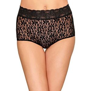 Wacoal Dames Halo Lace Korte Panty, Zwart, XL