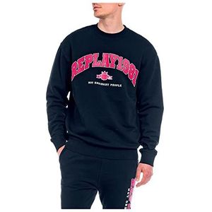 Replay Heren M6544 Sweatshirt, 085 Blauw, L, 085 Blauw, L