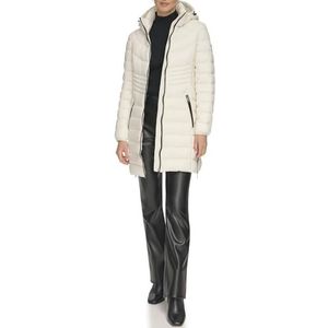 DKNY Inpakbare rits front buffer voor dames, wit, XL