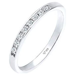 Elli DIAMONDS Ring Dames Sprankelend met Diamanten (0.04 ct.) in 925 Sterling Zilver