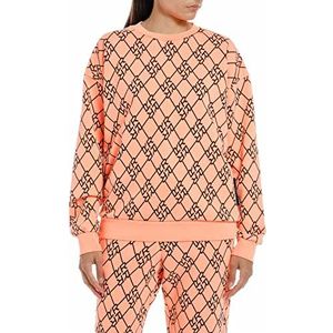 Replay Sweatshirt voor dames, 100% katoen, 010, oranje, M