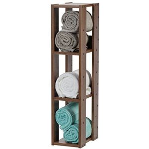 Iris Ohyama, 3-laags houtopslag / zijmeubels / opbergkast / displayplank / open houten plank, Modulair, Kantoor, woonkamer, keuken - Open Wood Rack - OWR-200 - Bruin