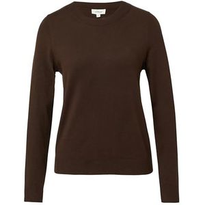 s.Oliver - Gebreide Trui - Coffee Brown - Gemaakt van Viscose