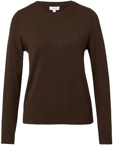 s.Oliver - Gebreide Trui - Coffee Brown - Gemaakt van Viscose