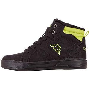 Kappa Unisex Grafton Sneakers voor kinderen, 1133 Black Lime, 26 EU