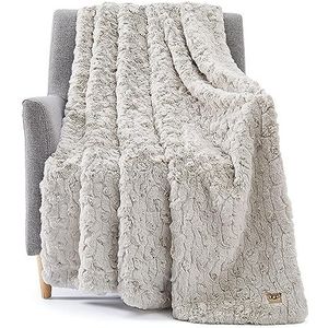 UGG - Amanda plaid - zachte deken - 127 x 177,8 cm - warme accentdeken voor bank of bed - gezellige huisdecoratie - steen