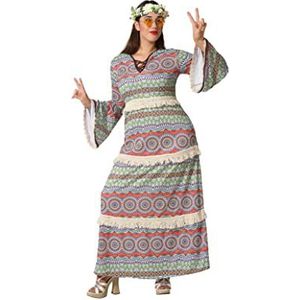 Atosa Hippie-kostuum voor dames, bruin, volwassenen, Meerkleurig, XL