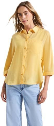 STREET ONE - Overhemdblouse - Buttercream yellow - Met Borstzak