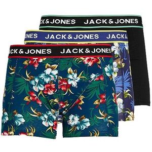 JACK & JONES Heren-boxershorts, verpakking van 3 stuks, effen, zwart (Bardaboes Cherry/Marititime Blue Black), L