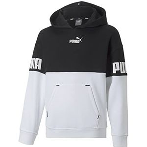 PUMA Power Colorblock Hoodie Fl G Sweat voor meisjes, Puma Zwart, 116