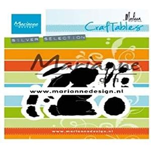 Marianne Design Craftables Bunny van Marleen, Metaal, Zilver of Wit, Klein