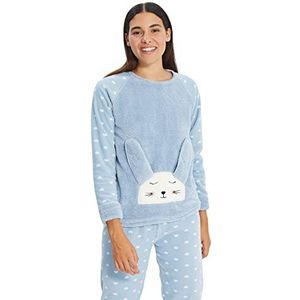 TRENDYOL Pajama Set - Blauw - Graphic, blauw, XL