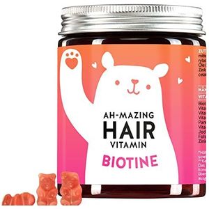 BEARS WITH BENEFITS® Biotine Gummibeertjes - Met 5000 μg Biotine - Haarvitamines & Biotine Hoog Gedoseerd - Laboratorium Getest & Gemaakt In Duitsland (60 Beertjes)