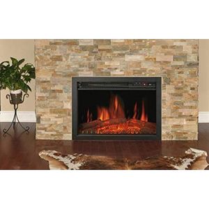 CHEMIN'ARTE Elektrische Inbouwhaard met verwarming Oxford, LED vlameffect, Verlichtin, afstandsbediening, insert, Elektrische haard, 2000W, 61x18x45cm