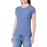 Pepe Jeans Dames W Basic Rib S/S T-shirt, blauw (SEA Blue), S, Blauw (zee blauw), S