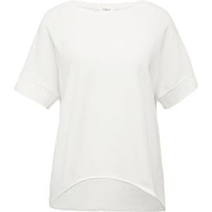 Gewassen T-shirt met siernaden in relaxed fit, ecru, 42