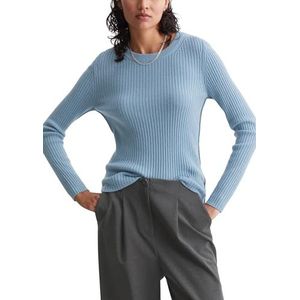 Marc OPolo Denim gebreide damestrui met ronde hals, slim fit, blauw, XL