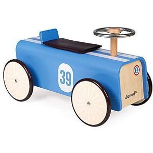 Janod - Ride-On Wooden Car - Vintage Style - Suitable for Ages 2 and Up, J08051