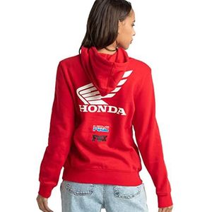 Fox Racing Dames Honda Pullover Fleece Sweatshirt met capuchon, vuur-rood, XL