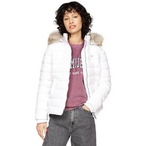 Tommy Jeans Dames TJW BASIC HOODED DOWN JACKET EXT DW0DW18312 Puffer Jacket, wit (wit), XL, Wit (wit), XL