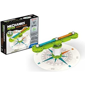 Geomag - Mechanics Motion Magnetic Compass - Educational and Creative Game for Children - Magnetic Building Blocks, Compass with Magnetic Blocks, Recycled Plastic - Set of 35 Pieces