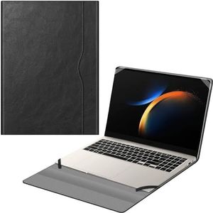Fintie Hoes voor 16 inch Samsung Galaxy Book3 Pro NP960QFG/Samsung Galaxy Book3 Ultra NP960XFH/Samsung Galaxy Book3 Pro 360 NP960XFG - Premium PU lederen portefeuille boekomslag (zwart)