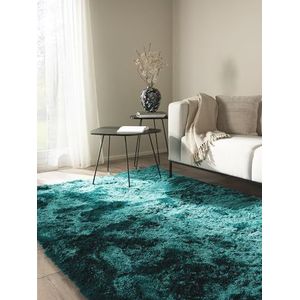 benuta Nest Hoogpolig tapijt Whisper - Kunstvezel - Rechthoekig & in stijl: Uni - Easy Care voor Woonkamer Slaapkamer, Turquoise, 120x170 cm