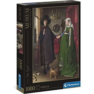 Clementoni - 39663 Museum Collection - Van Eyck, The Arnolfini Portrait"" - 1000 stukjes - Made in Italy, puzzel voor volwassenen, 1000 stukjes, kunst, beroemde schilderijen, plezier voor volwassenen