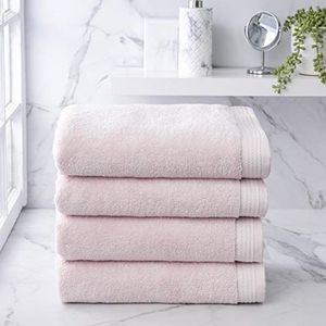 Welhome Madison Badhanddoeken, 4-delige set, zachter en lover wassen na het wassen, hygro-katoen, zeer absorberend, sneldrogend en lichtgewicht, duurzaam, pluche en duurzame douchehanddoeken in roze